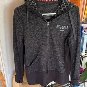 Melodia designs Black Zip-Up Hoodie